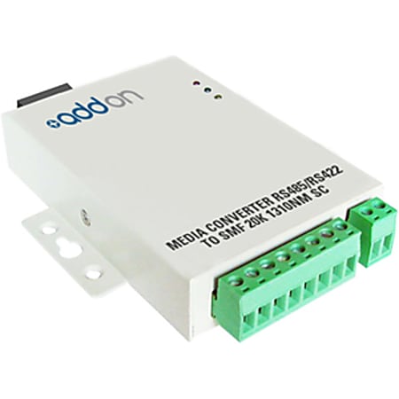 AddOn Serial RS485/RS422 to Fiber SMF 1310nm 20km SC Serial Media Converter - 100% compatible and guaranteed to work