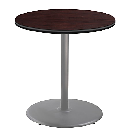 National Public Seating Round Café Table, 36"H x 36"W x 36"D, Mahogany/Gray