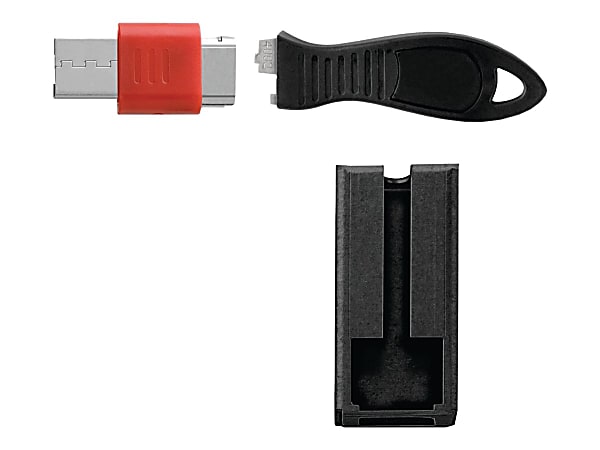 Kensington USB Port Lock with Cable Guard - Square - USB port blocker - silver