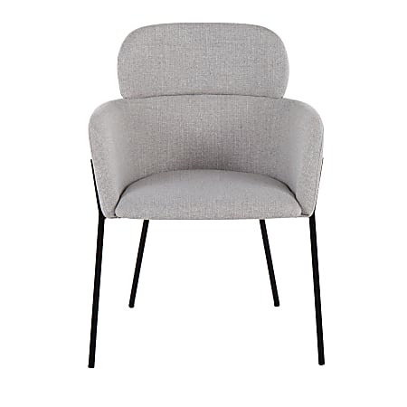 LumiSource Milan Chairs, Light Gray Noise/Black, Set Of 2 Chairs