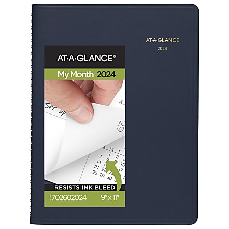 2024-2025 AT-A-GLANCE® 15-Month Monthly Planner, 9" x 11", Navy, January 2024 To March 2025, 7026020
