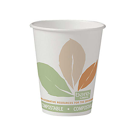 Solo Cup Bare™ 100% Recycled PLA Lined Paper Hot Cups, 8 Oz., Case Of 1,000
