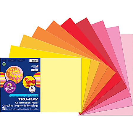 Pacon® Tru-Ray Construction Paper, 18" x 12", Assorted Warm Colors
