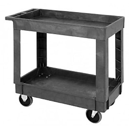 Quantum 2-Level Polymer Mobile Utility Cart, 32-1/2"H x 17-1/2"W x 34-1/4"D, Gray