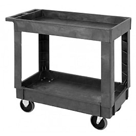 Quantum 2-Level Polymer Mobile Utility Cart, 32-1/2"H x 17-1/2"W x 34-1/4"D, Gray