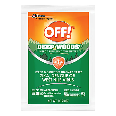 OFF Deep Woods Insect Repellent Towelettes 12 Towelettes Per Box