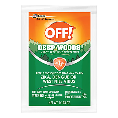 OFF! Deep Woods Insect Repellent Towelettes, 12 Towelettes Per Box, Carton Of 12 Boxes
