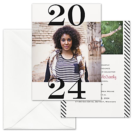 Custom Full Color Save The Date Announcements With Envelopes 7 x 5 Flirty  Date Box Of 25 Cards - Office Depot