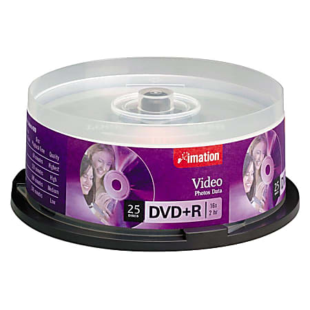 Imation DVD Recordable Media - DVD+R - 4.70 GB - 25 Pack Spindle - 120mm - 2 Hour Maximum Recording Time