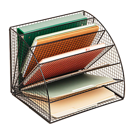 Mind Reader 6-Tier Fan-Shaped Desktop File Organizer, 11-1/4”H x 11-1/4”W x 13-3/4”D, Black, Total Qty 1