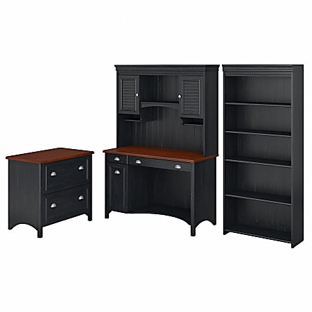 Bush Furniture Fairview Computer Desk, Computer Desk With Hutch And Matching Bookcase