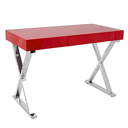 Lumisource Luster Computer Desk, Red