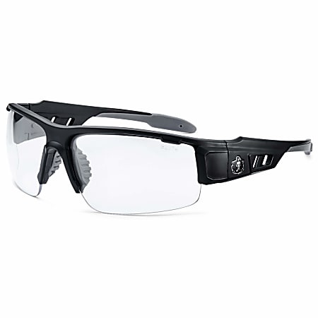 Ergodyne Skullerz® Safety Glasses, Dagr, Anti-Fog, Matte Black Frame, Clear Lens