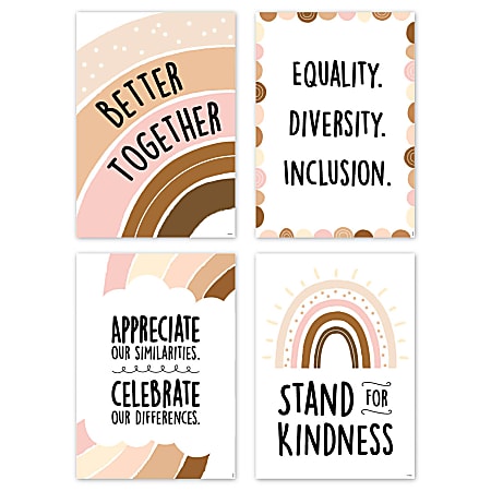 Creative Teaching Press Stand Together Inspire U Posters, 13-3/8" x 19", Set Of 4 Posters