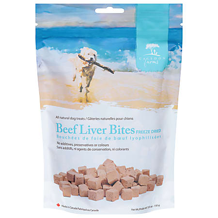 Caledon Farms Freeze-Dried Bites Dog Treats, Beef Liver, 5.3 Oz, Total Qty 4