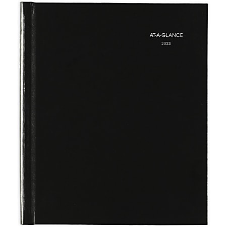 AT-A-GLANCE DayMinder Premiere 2023 RY Monthly Planner, Hardcover, Black, Medium, 7" x 8 1/2"