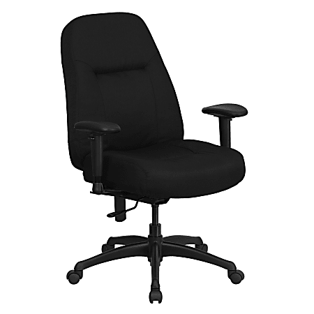 Flash Furniture HERCULES Big & Tall Fabric High-Back Swivel Office Chair With Extra Wide Seat, Black