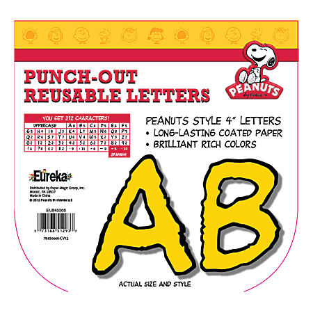 Eureka® Peanuts® Yellow Deco 4" Letters, 212 Characters