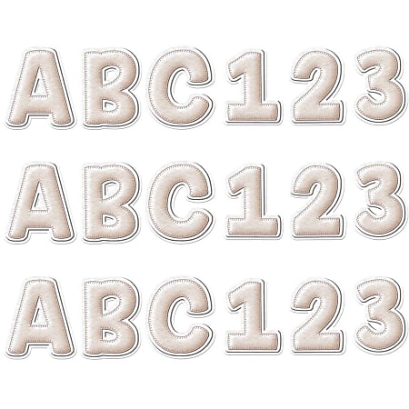 Eureka 4" Deco Letters, A Close-Knit Class Cream Felt, 179 Letters Per Pack, Set Of 3 Packs
