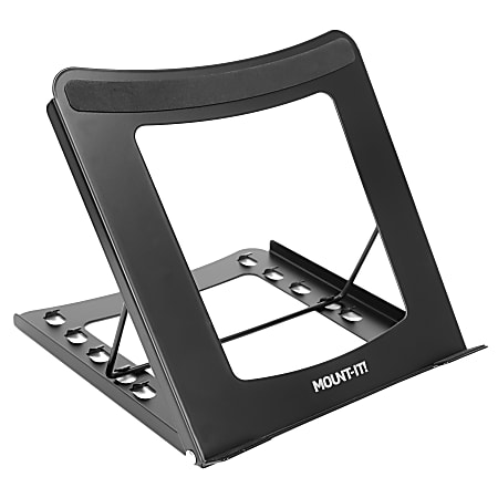 Mount-It! Mesh Stand For Up To 17" Laptops, 2"H x 14-1/4"W x 9"D, Black