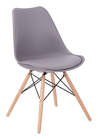 Ave Six Allen Guest Chair, Gray/Natural Wood