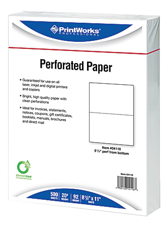 PrintWorks Professional Pre Perforated Paper for Statements ...