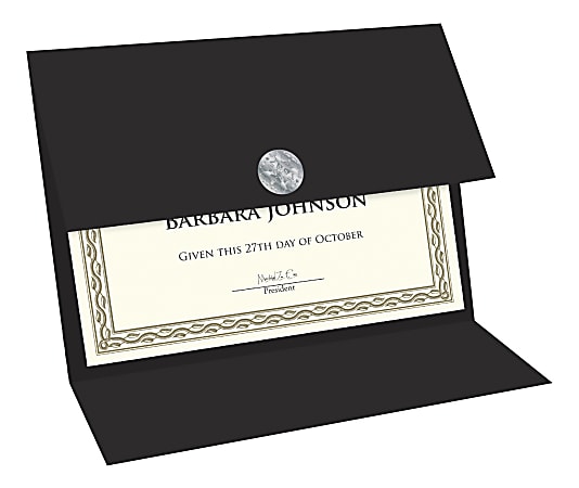 Geographics Recycled Certificate Holder - Black - 30% Recycled - 5 / Pack Geographics Recycled Certificate Holder - Black - 30% Recycled - 5 / Pack