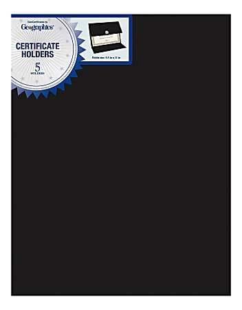 Geographics Recycled Certificate Holder - Black - 30% Recycled - 5 / Pack Geographics Recycled Certificate Holder - Black - 30% Recycled - 5 / Pack