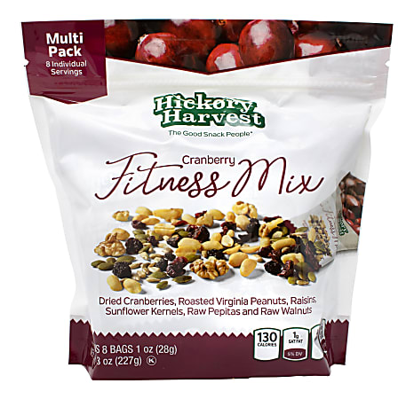 Hickory Harvest Cranberry Fitness Mix, 1-Oz Packets, 8 Packets Per Bag, Pack Of 3 Bags