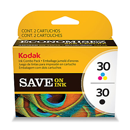 Kodak® 30 Black And Tri-Color Ink Cartridges, Pack Of 2