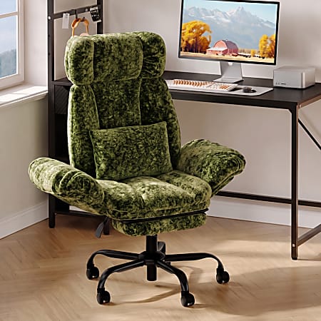 Bestier 44" Ergonomic Fabric Big and Tall High-Back Massage Reclining Executive Office Chair, Green, Total Qty 1