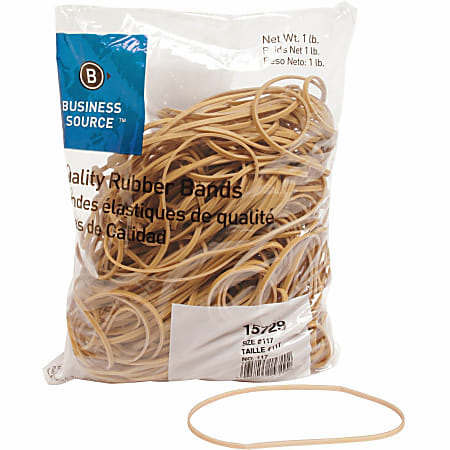 Staples Premium Rubber Bands, #117B, 1/4 lb. Bag, 50/Pack (28627