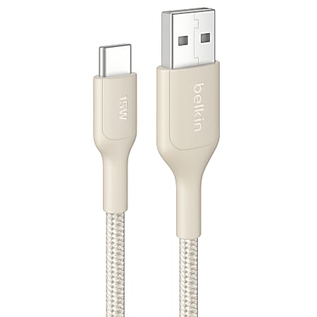 Belkin BoostCharge Pro USB-A to USB-C Cable, 15W, 3.3ft, Sand, CAB022FQ1MSD