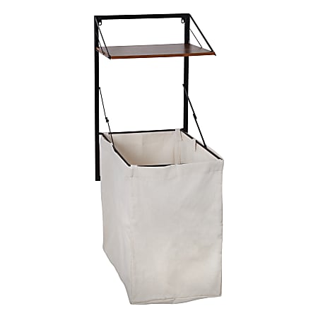 Honey Can Do Wall-Mounted Clothes Hamper, 55” x 15”, Gray