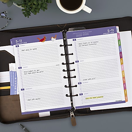 AT A GLANCE Kathy Davis 2026 Weekly Monthly Planner Refill Loose Leaf ...