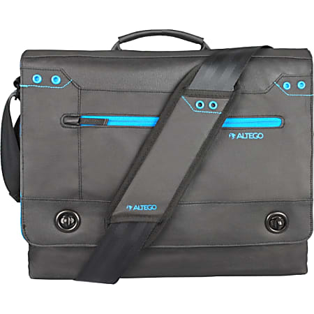 Altego Coated Canvas Cyan 15" Laptop Messenger Bag