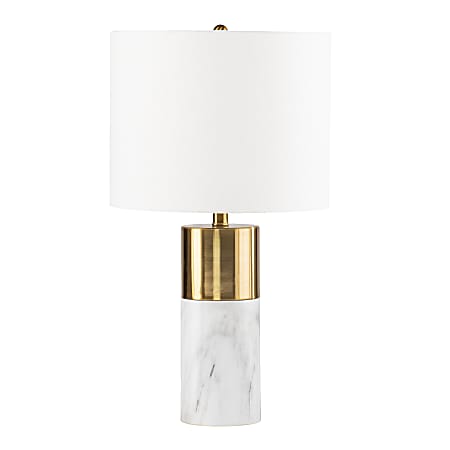 SEI Milvy Table Lamp, 25-1/2"H, White/Gold