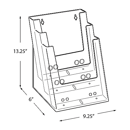 Azar Displays 3 Tier 3 Pocket Plastic Brochure Holder Letter Size