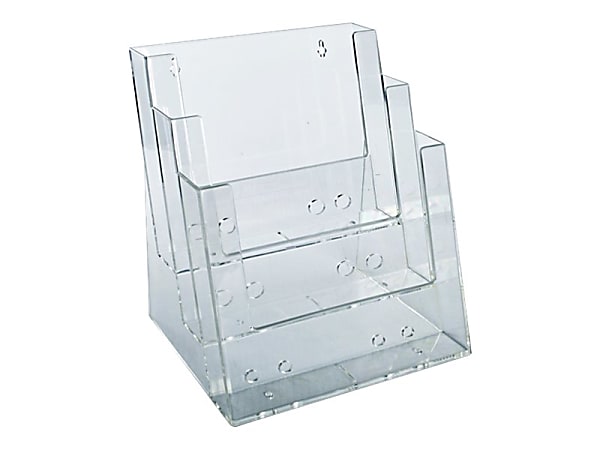 Azar Displays 3 Tier 3 Pocket Plastic Brochure Holder Letter Size