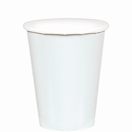 Amscan 68015 Solid Paper Cups, 9 Oz, White, 20 Cups Per Pack, Case Of 6 Packs