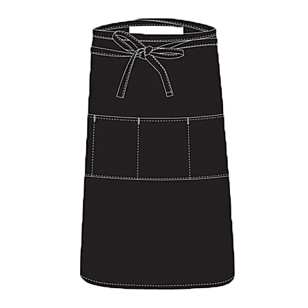 Chef Works Reversible 3-Pocket Apron, One Size, Black