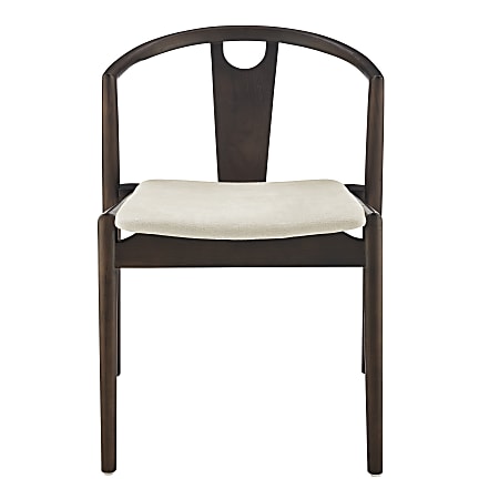 Eurostyle Blanche Fabric Side Accent Chair, Natural/Dark Walnut