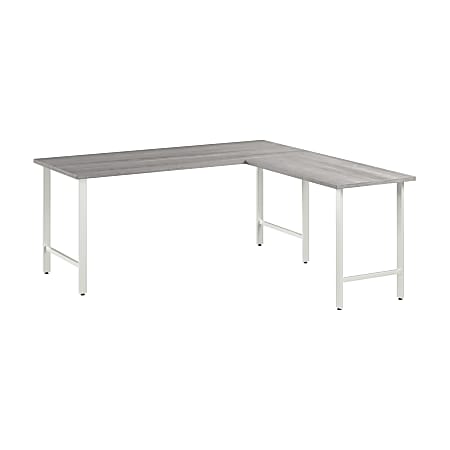 Bush Business Furniture Hustle 72"W L-Shaped Computer Desk With Metal Legs, Platinum Gray, Standard Delivery