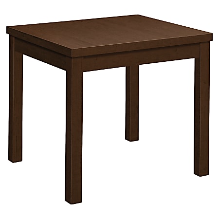 HON Laminate End Table, 24"L x 20"W - 24" x 20" x 20" , 1" Edge, 20" x 20"Work Surface, 1.1" Top - Band Edge - Material: Wood Grain Work Surface, Particleboard Top - Finish: Thermofused Laminate (TFL), Mocha