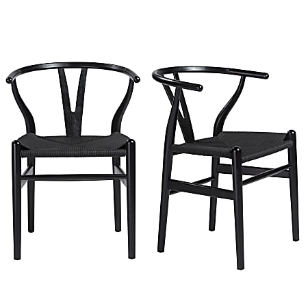 Eurostyle Evelina Side Chairs, Black/Black, Set Of 2 Chairs