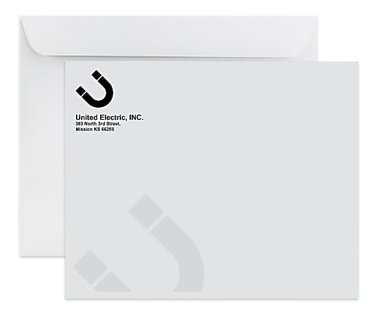 Gummed Seal, White Wove Open Side Catalog Mailing Envelopes, Black Ink, Custom 9" x 12", Box Of 500