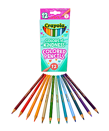 Crayola® Colors of Kindness Colored Pencils, Assorted Lead Colors, Pack Of 12 Pencils