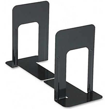 Universal Jumbo Economy Metal Bookend - 9" x 5.87" x 8.25" - Steel - Black