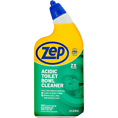 Zep Acidic Toilet Bowl Cleaner - 32 fl oz (1 quart) - Wintergreen Scent - 1 Each - White