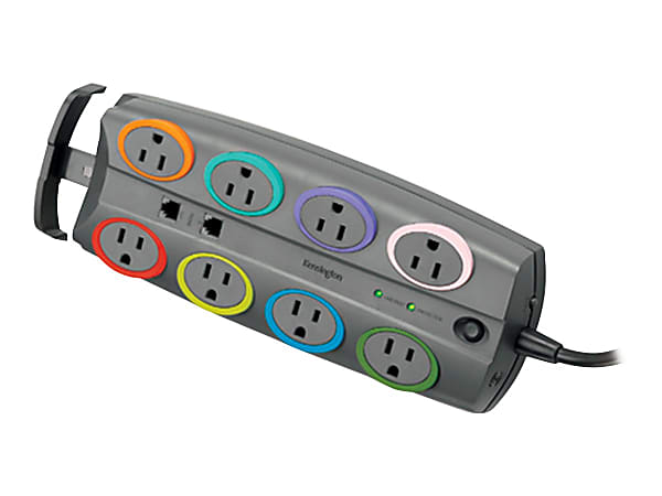 Kensington SmartSockets Color-Coded 8-Outlet Adapter Model Surge Protector